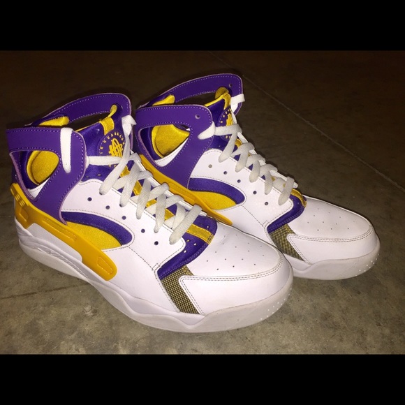 purple and yellow huaraches